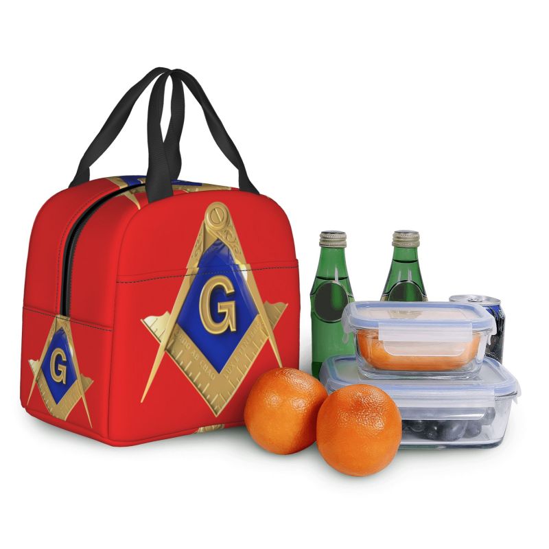 Master Mason Blue Lodge Lunch Bag - Thermal Insulated (Multiple Colors) - Bricks Masons