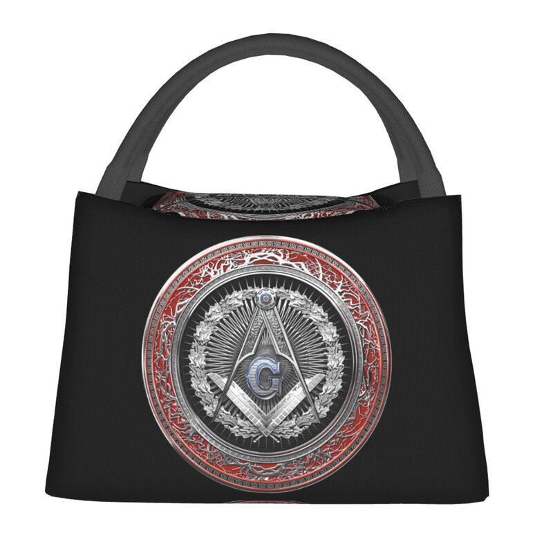 Master Mason Blue Lodge Lunch Bag - 3rd Degree Square and Compass with G Insulated - Bricks Masons