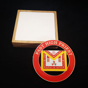 Past High Priest Royal Arch Chapter Car Emblem - Red - Bricks Masons