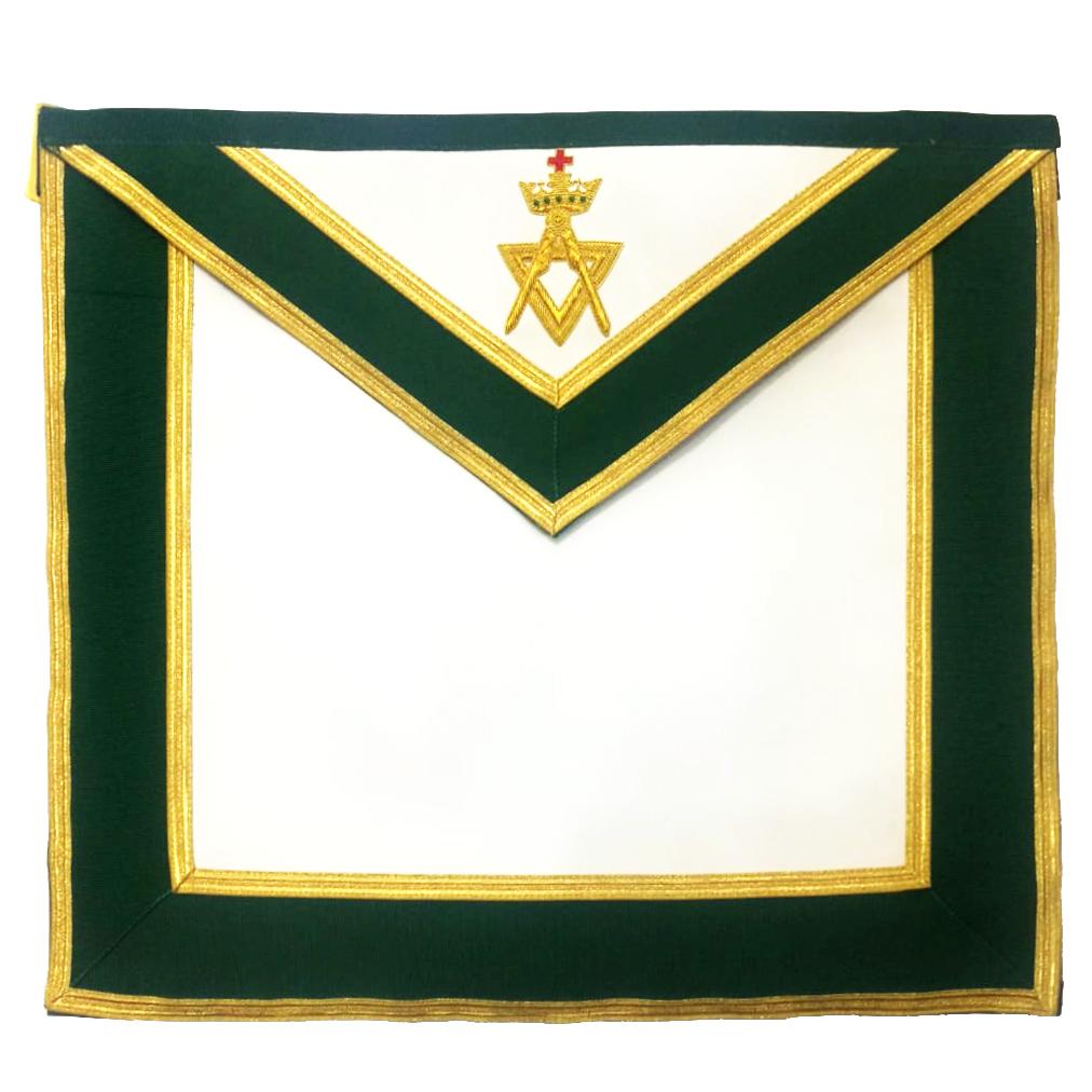 Past Sovereign Master Allied Masonic Degrees Apron - Green Velvet - Bricks Masons