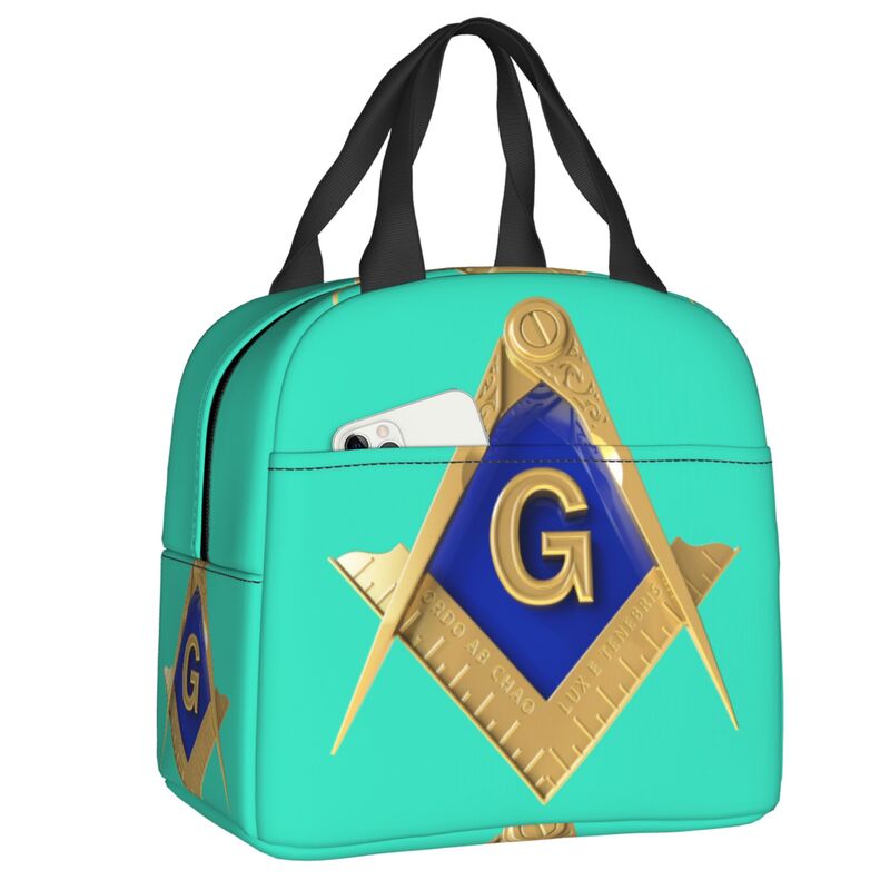 Master Mason Blue Lodge Lunch Bag - Thermal Insulated (Multiple Colors) - Bricks Masons