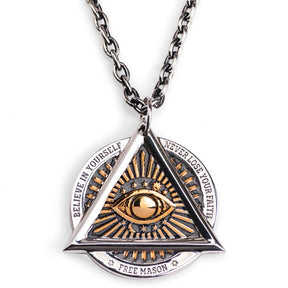Eye Of Providence Necklace - Stainless Steel - Bricks Masons