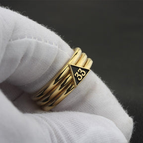 33rd Degree Scottish Rite Ring - Sterling Silver - Bricks Masons