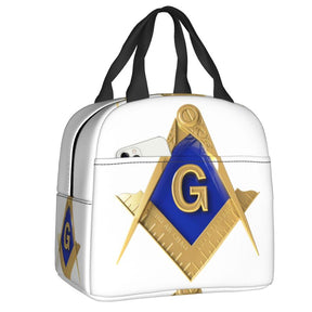 Master Mason Blue Lodge Lunch Bag - Thermal Insulated (Multiple Colors) - Bricks Masons