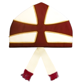Priest Knight Templar Priests Mitre - White & Red - Bricks Masons