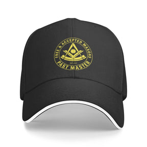 Past Master Blue Lodge Baseball Cap - Free & Accepted Mason Adjustable - [Multiple Colors]