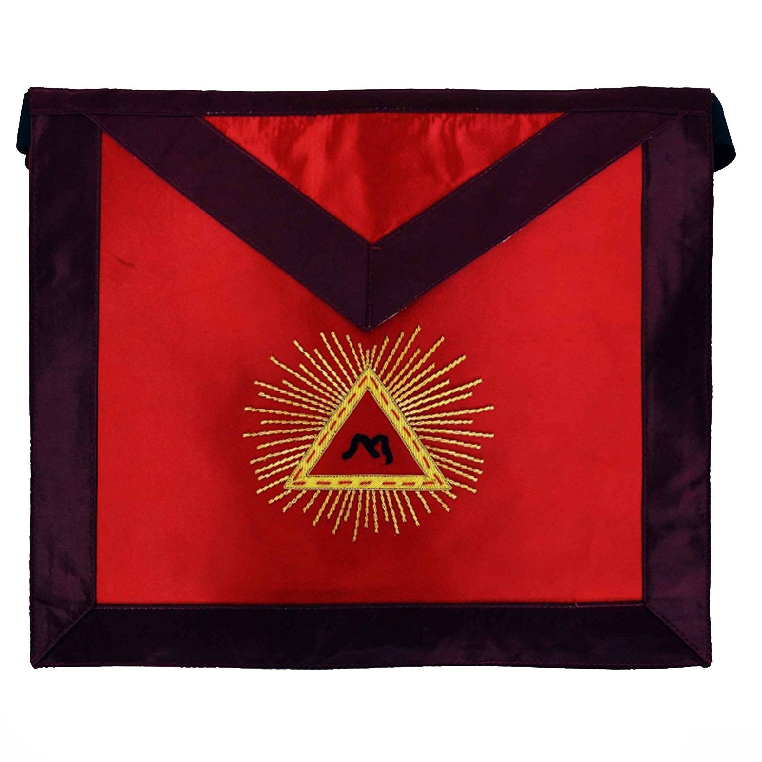 13th Degree Scottish Rite Apron - Red & Black with Gold Embroidery - Bricks Masons