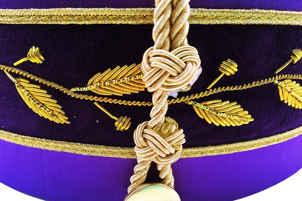 33rd Degree Scottish Rite Crown Cap - Purple Silk - Bricks Masons