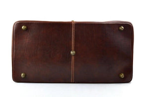 Shriners Travel Bag - Genuine Light Brown Leather - Bricks Masons