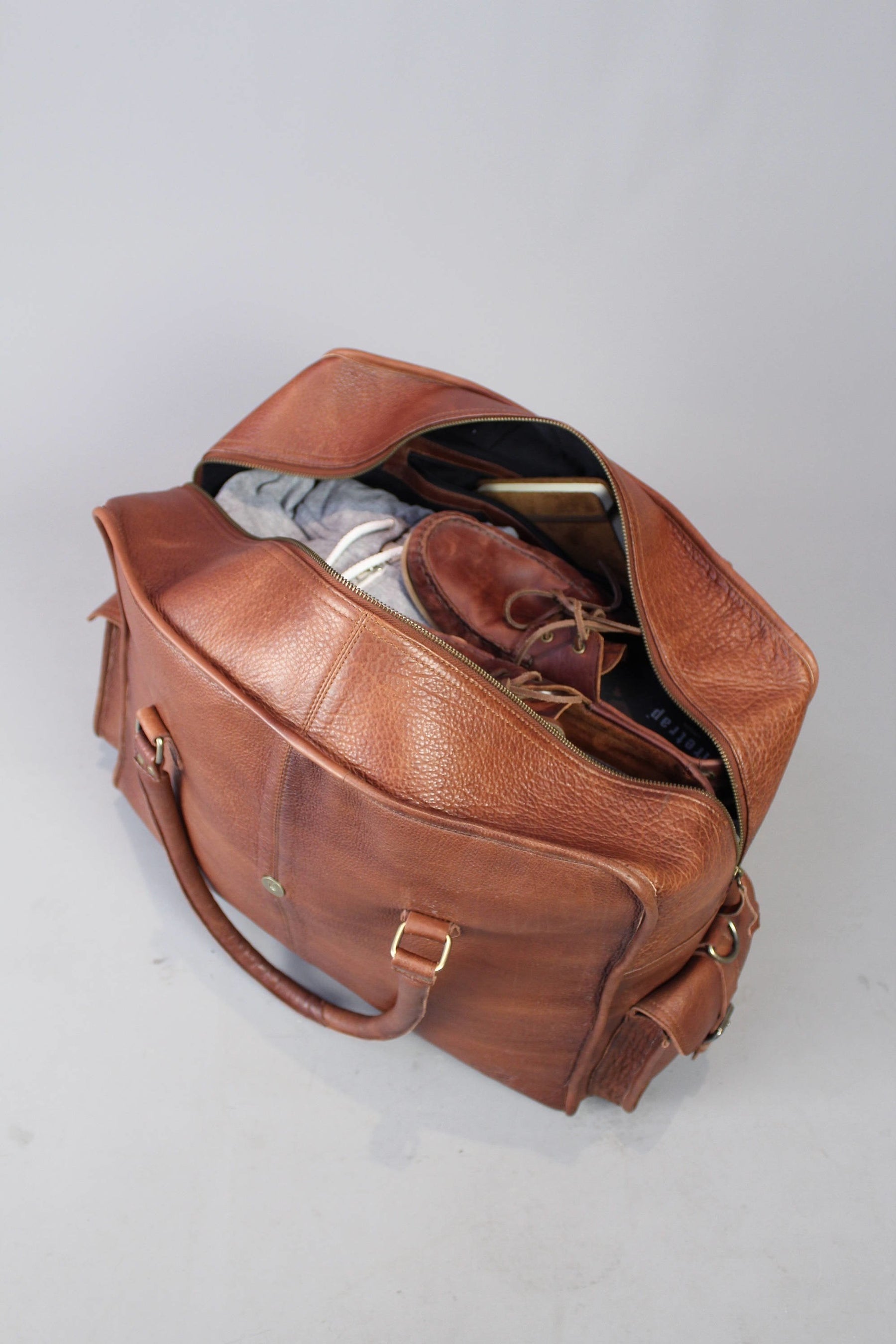 OES Travel Bag - Genuine Brown Leather - Bricks Masons