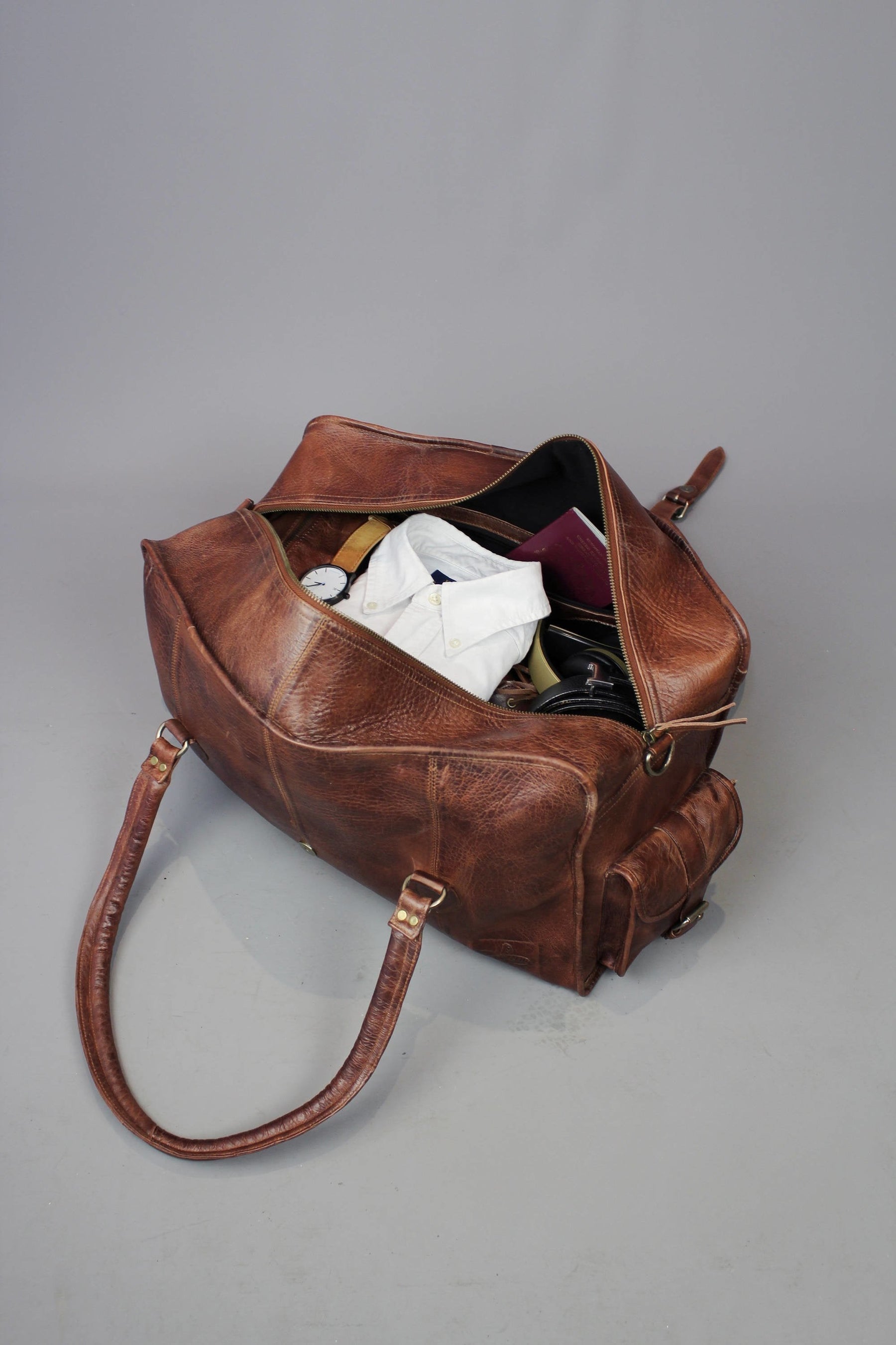 OES Travel Bag - Handmade Genuine Leather - Bricks Masons