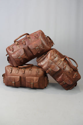 Knights Templar Travel Bag - Conker Brown Leather - Bricks Masons
