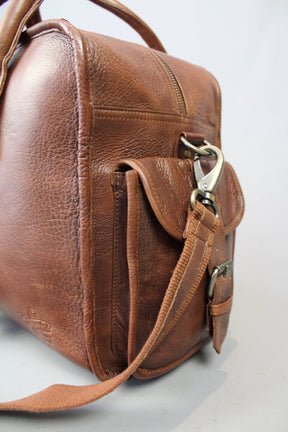32nd Degree Scottish Rite Travel Bag - Vintage Brown Leather - Bricks Masons
