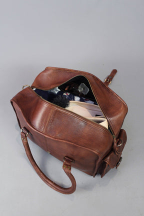 Widows Sons Travel Bag - Vintage Brown Leather - Bricks Masons