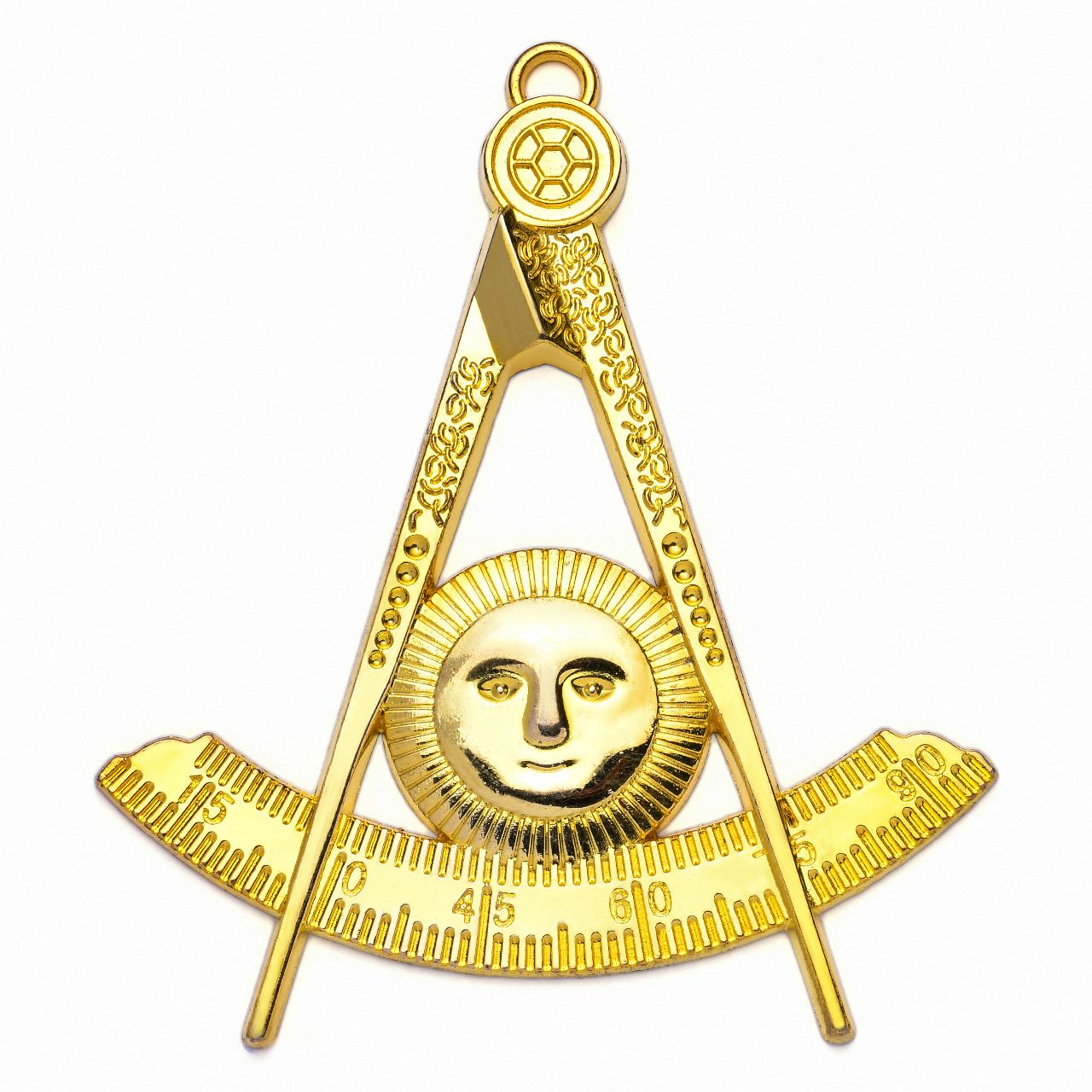 Past Master Blue Lodge Collar Jewel - Gold Plated - Bricks Masons