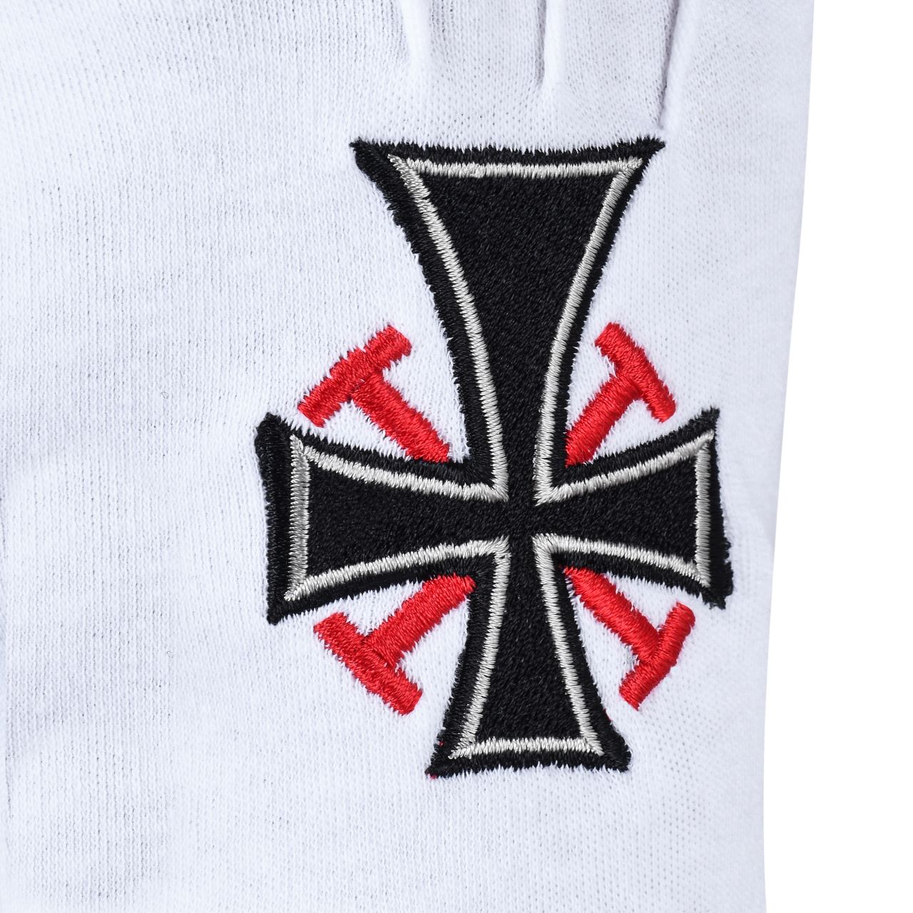 Knights Templar Commandery Gloves - Black Cross - Bricks Masons