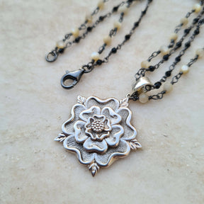Masonic Necklace Pendant - Sub Rosa 925K Silver - Bricks Masons