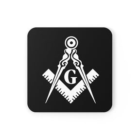 Master Mason Blue Lodge Coaster - Black Square & Compass G - Bricks Masons