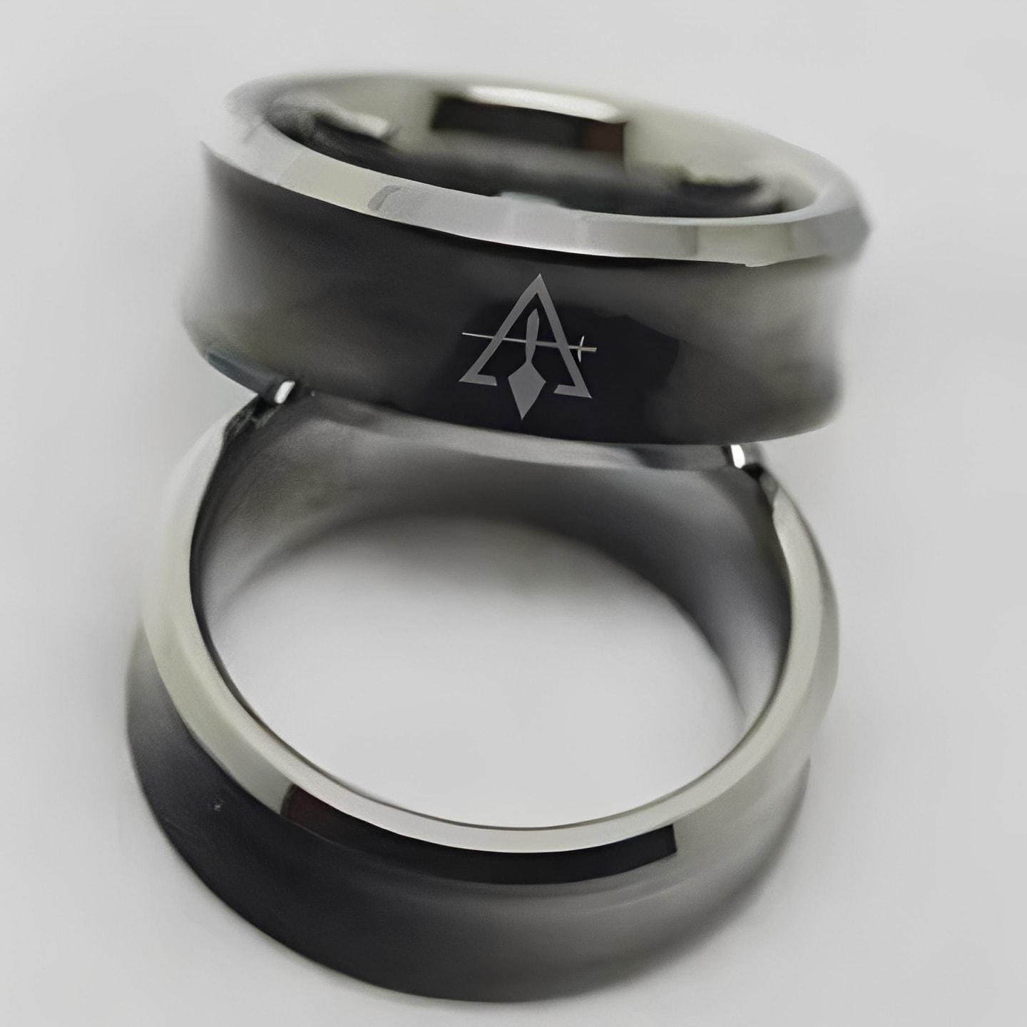 Council Ring - Black Concave Tungsten - Bricks Masons