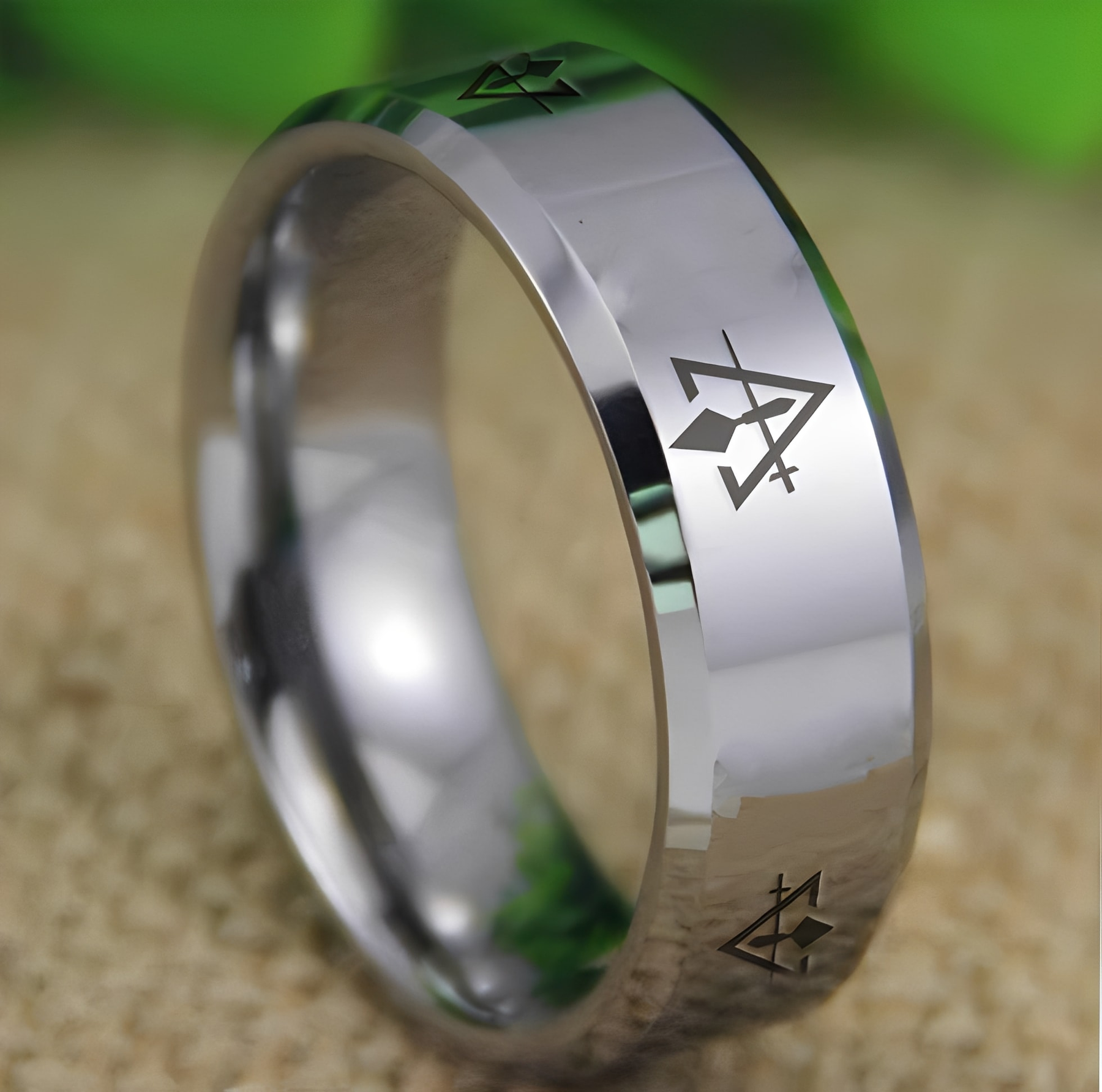 Council Ring - Silver Bevel Tungsten - Bricks Masons