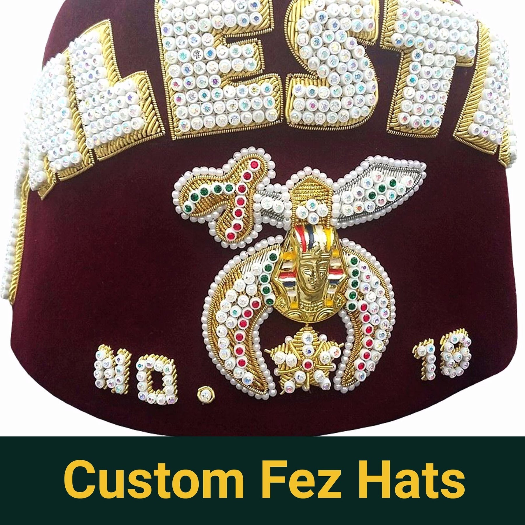 Shriners Fez Hat - Hand Embroidery | Bricks Masons