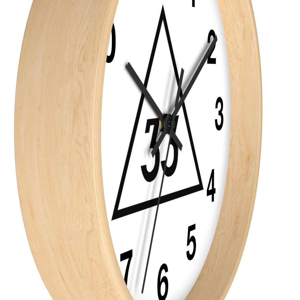 33rd Degree Scottish Rite Clock - Wooden Frame - Bricks Masons