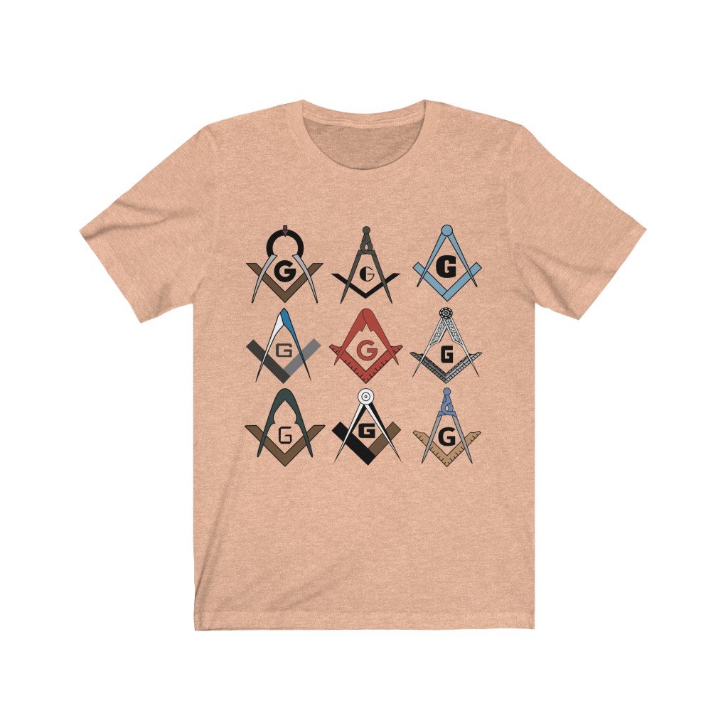 Master Mason Blue Lodge T-Shirt - Square & Compass G 4 Colors - Bricks Masons