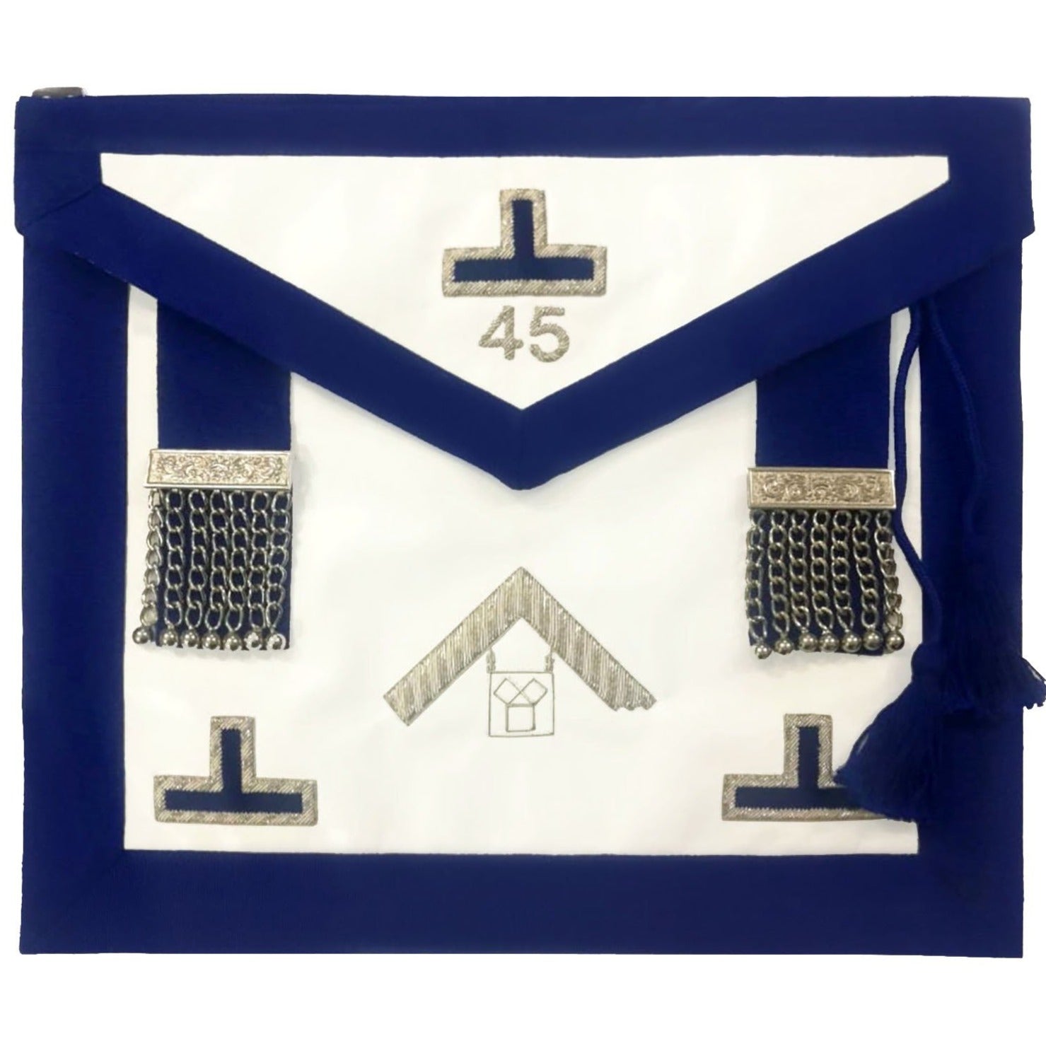 Pennsylvania Regulation 13"x15" - Past Master - Masonic Hand Embroidered Apron - Bricks Masons
