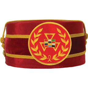 Past Grand High Priest Royal Arch Chapter Crown Cap - Red Machine Embroidery - Bricks Masons