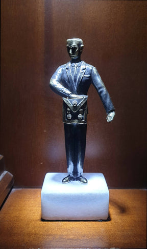 Master Mason Blue Lodge Figurine - Solid Black Bronze With Marble Base - Bricks Masons