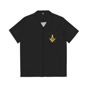 Master Mason Blue Lodge T-Shirt - Black with Gold Embroidery - Bricks Masons