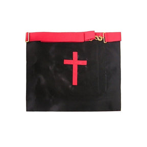 18th Degree Scottish Rite Apron - White & Red Moire with Patted Templar Cross - Bricks Masons