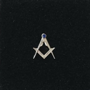 Master Mason Blue Lodge Lapel Pin - Sterling silver 925K Square & Compass - Bricks Masons