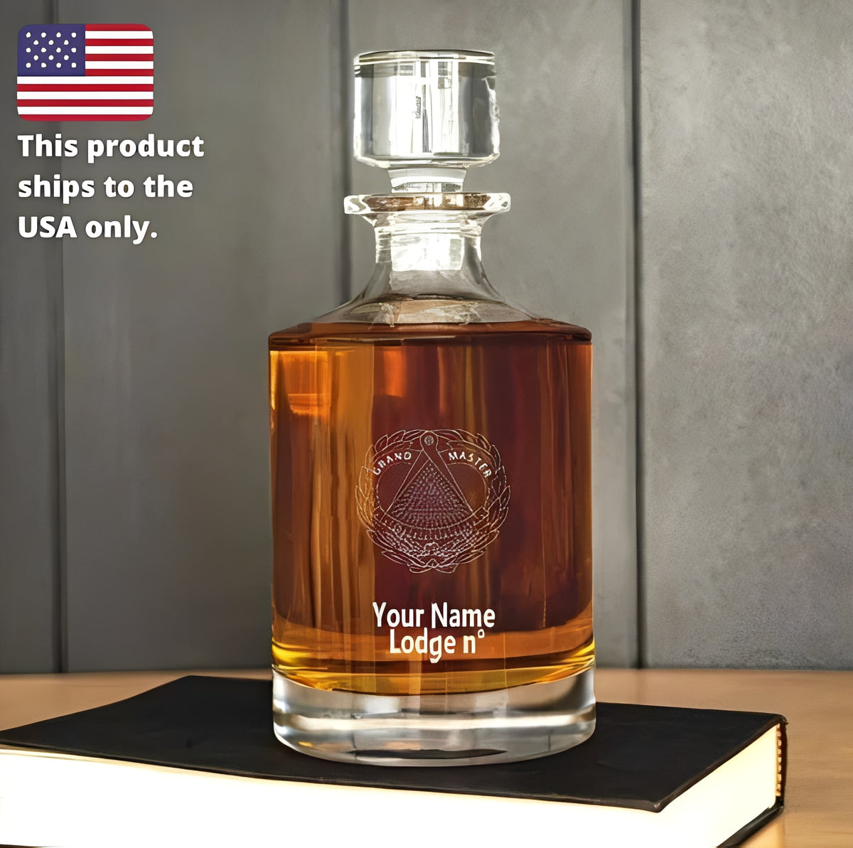 Grand Master Blue Lodge Decanter - 30 oz. - Bricks Masons