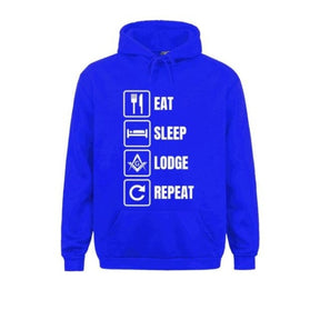 Master Mason Blue Lodge Hoodie - Eat Sleep Lodge Repeat Various Colors - Bricks Masons