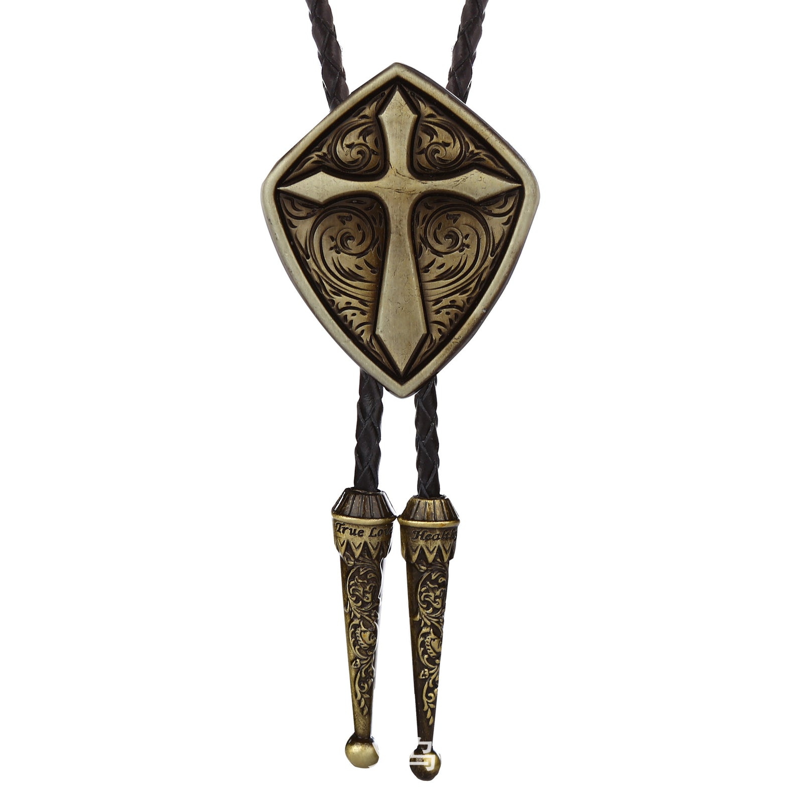 Home Knights Templar Bolo Tie - Various Colors Shield Cross Leather Rope