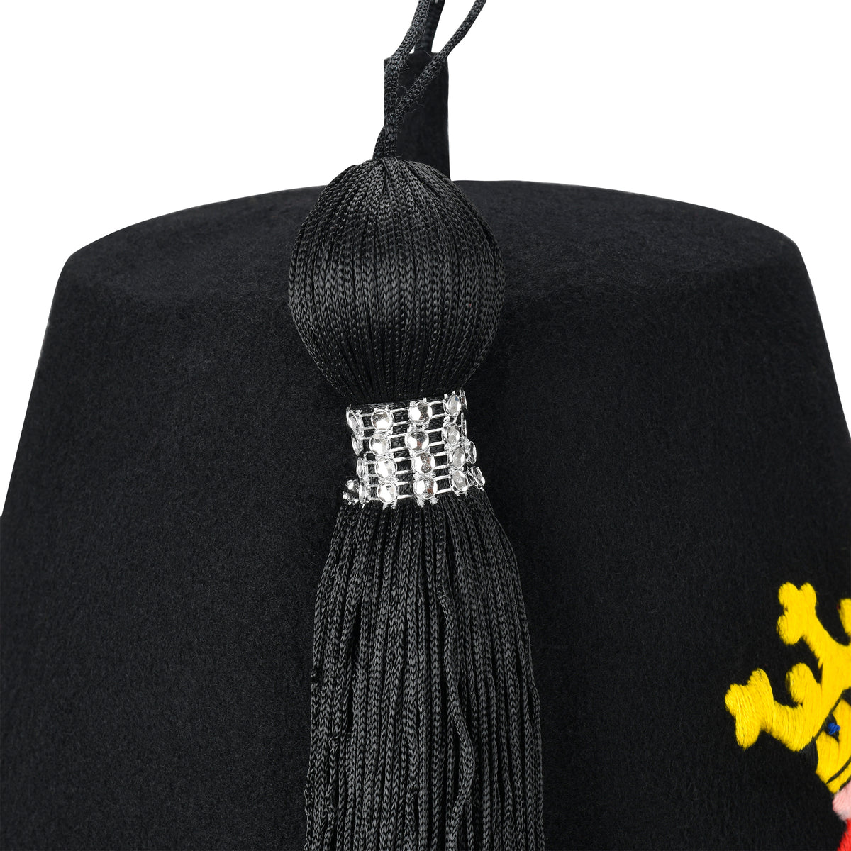Home Knights Templar Fez Hat - Red & Gold Emblem (Rhinestones option)