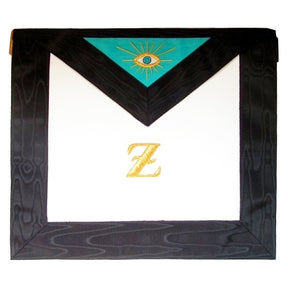 4th Degree Scottish Rite Apron - White, Sky Blue Gold Embroidery - Bricks Masons
