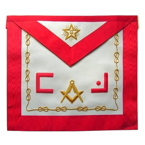 Master Mason Scottish Rite Apron - Red with Square & Compass - Bricks Masons