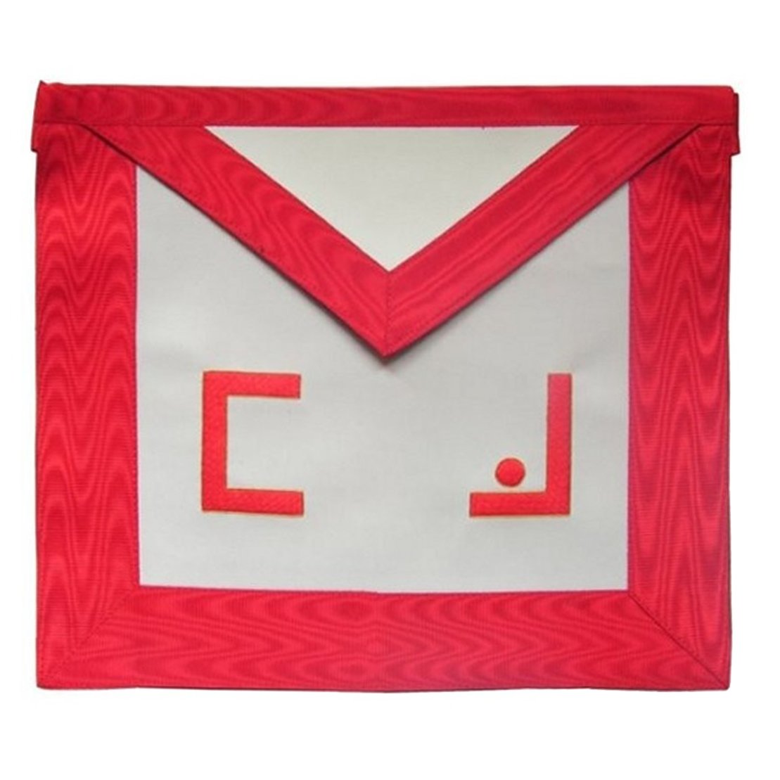Master Mason Scottish Rite Apron - Red Moire with Masonic Letters - Bricks Masons