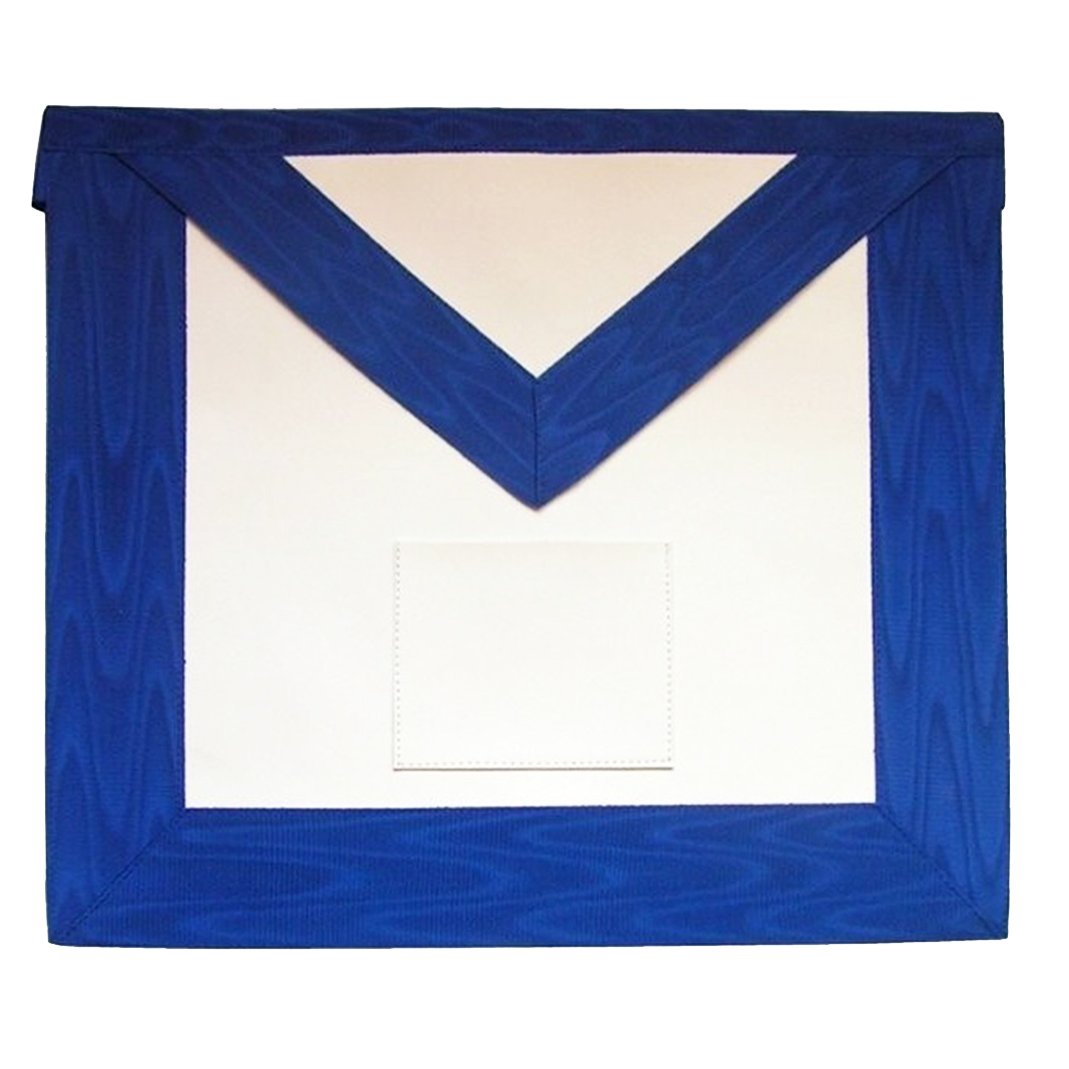 12th Degree Scottish Rite Apron - White & Royal Blue Moire - Bricks Masons