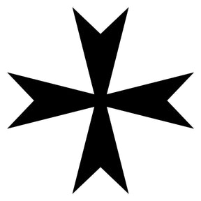 Order Of Malta Commandery Ring - Black Silver Edges - Bricks Masons