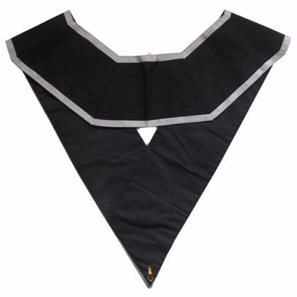 Grand Secrétaire 30th Degree French Collar - Black Moire with White Borders - Bricks Masons