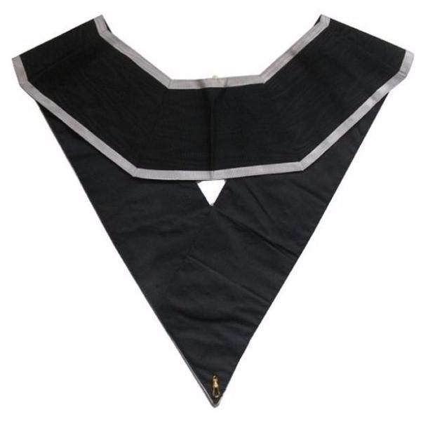 32nd Degree Scottish Rite Collar - Black Moire with White Borders - Bricks Masons