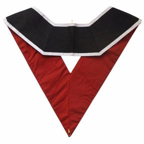 32nd Degree Scottish Rite Collar - Black Moire Ribbon with White Borders - Bricks Masons