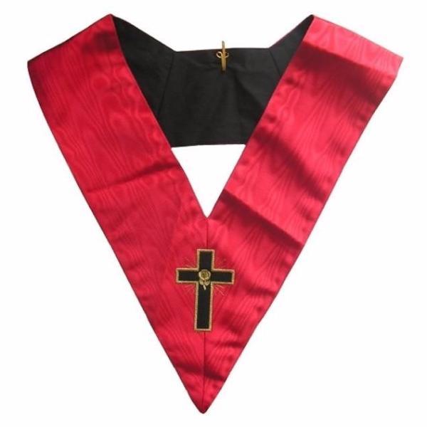18th Degree Scottish Rite Collar - Pink Moire Latin Cross - Bricks Masons