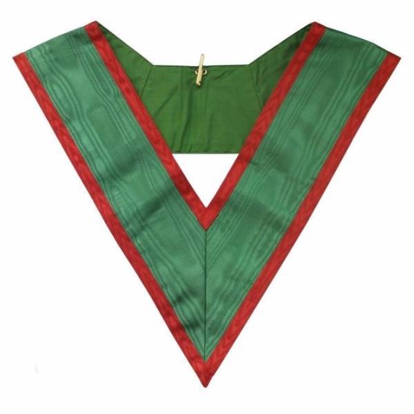 29th Degree Scottish Rite Collar - Green Satin - Bricks Masons