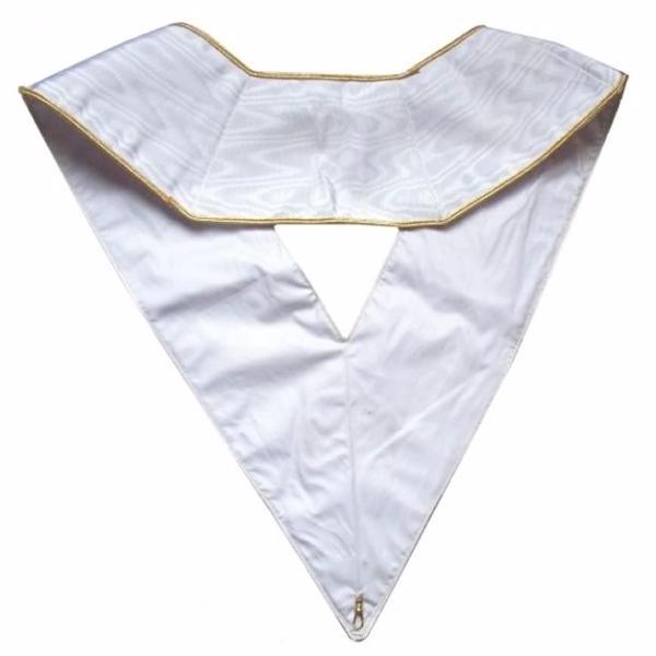 30th Degree Scottish Rite Collar - White Moire with Gold Borders - Bricks Masons