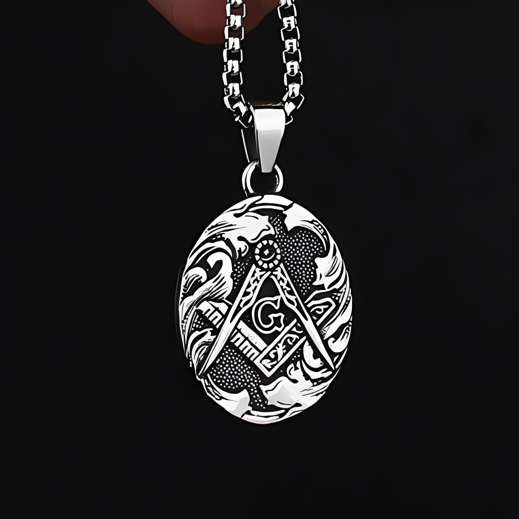 Master Mason Blue Lodge Necklace - Stainless Steel - Bricks Masons