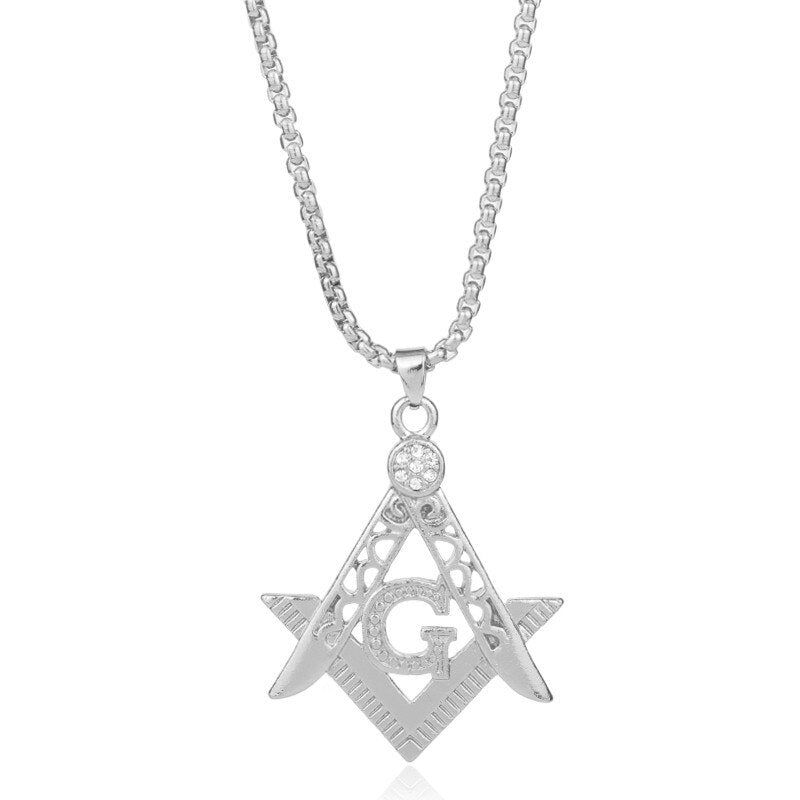 Masonic Blue Lodge Pendant - Master Mason Compass & Square Collar Accessory, 2024
